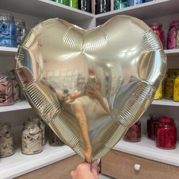 Серце металік біле золото