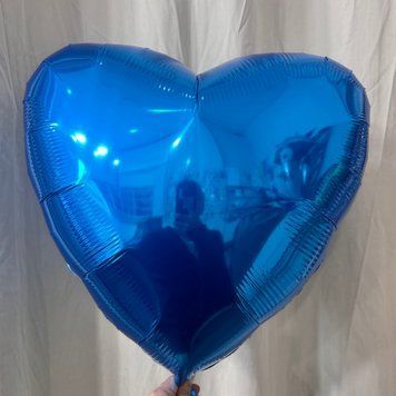 Серце металік синій