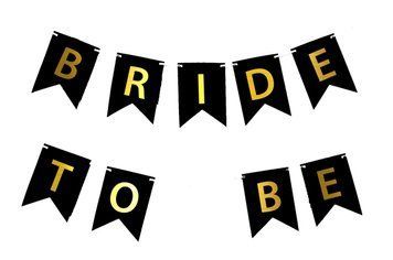 Паперова гірлянда чорна Bride to be 15 см