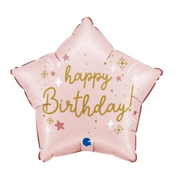Зірочка ніжно-рожева Happy Birthday 45 см