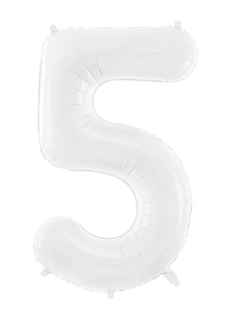 Фольгована цифра 5 біла SLIM 1 метр